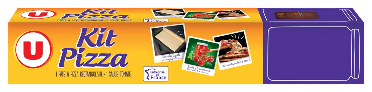 Différents types de pâtes à pizza prêtes à l'emploi supermarché