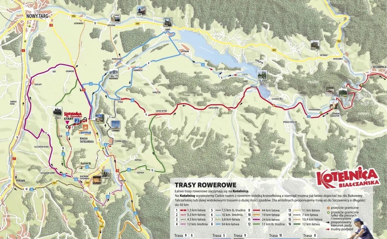 Mapa bacówek Białka Tatrzańska