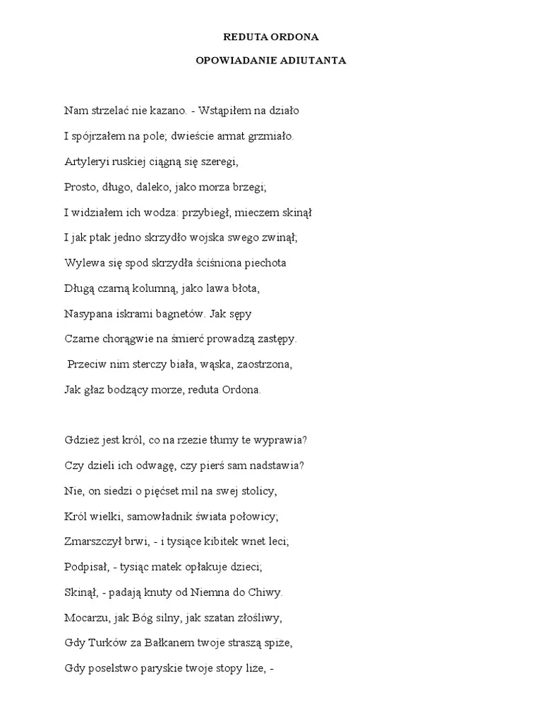 Zdjęcie Reduta Ordona wiersz - analiza, znaczenie i kontekst historyczny