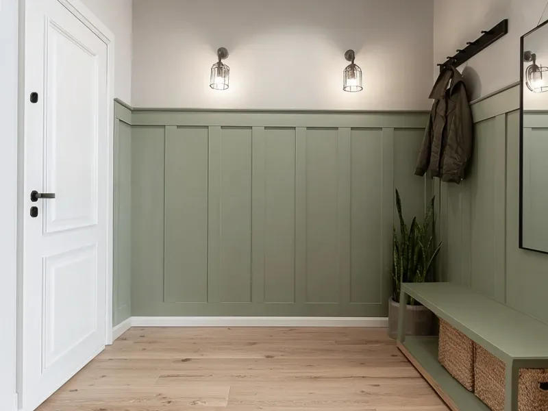 boazeria angielska nowoczesna, boazeria do połowy ściany inspiracje