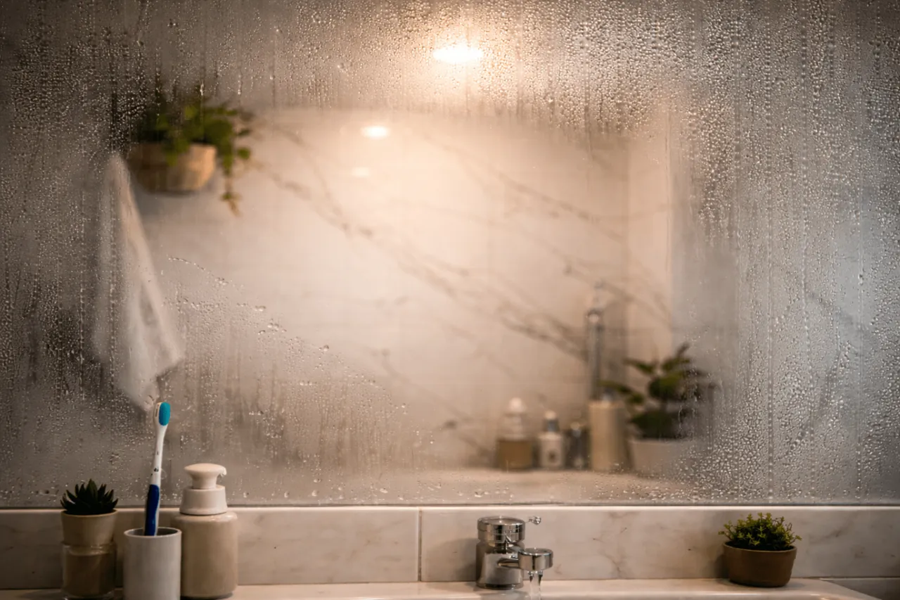 Porównanie metod zapobiegania parowaniu lustra