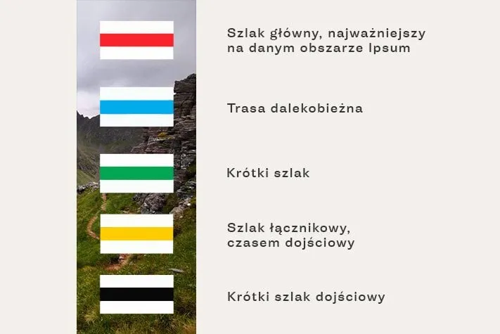 oznakowanie szlaków pttk kolory
