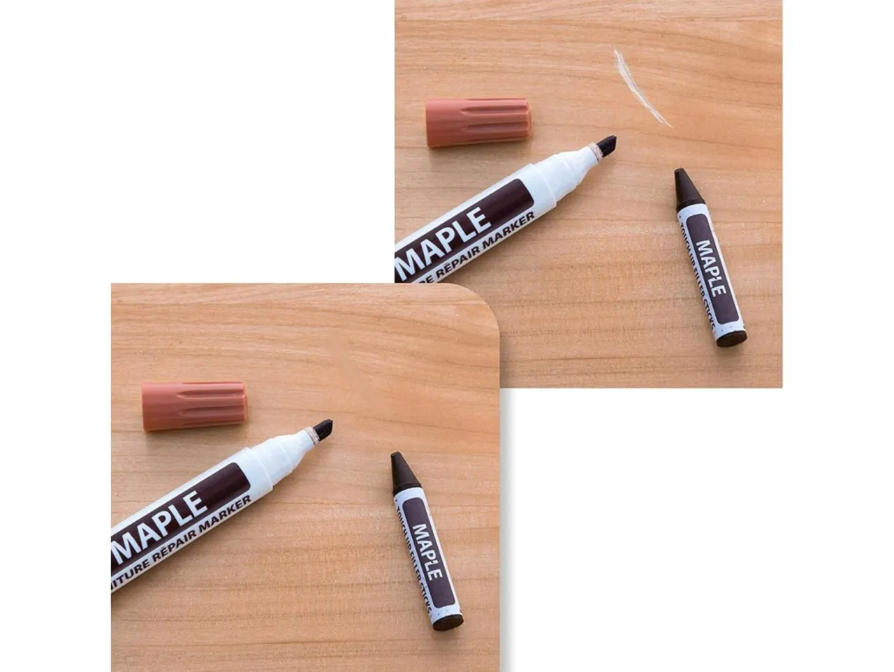 zestaw do naprawy rys na drzwiach, woski retuszerskie, markery do drewna