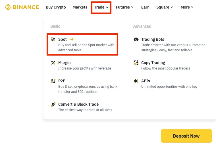 interfejs handlowy Binance Spot dla początkujących