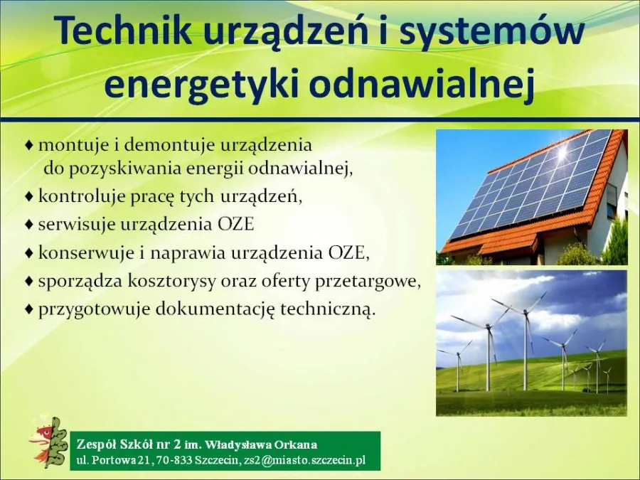 technik OZE zakres obowiązków