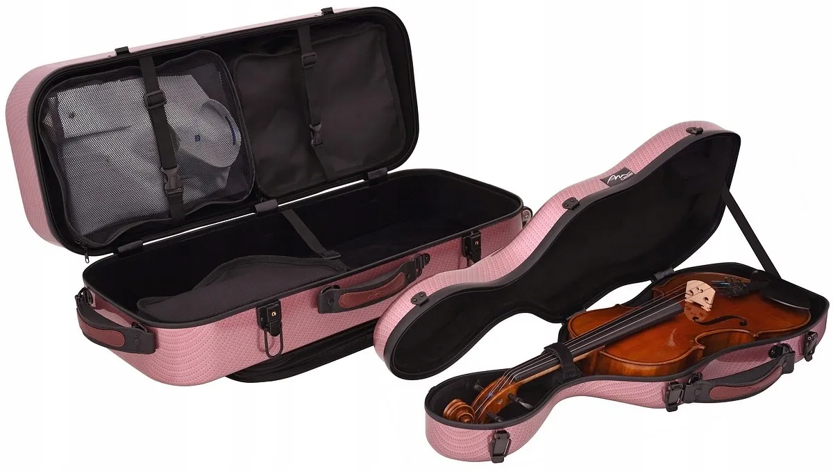 skrzypek z futerałem w podróży