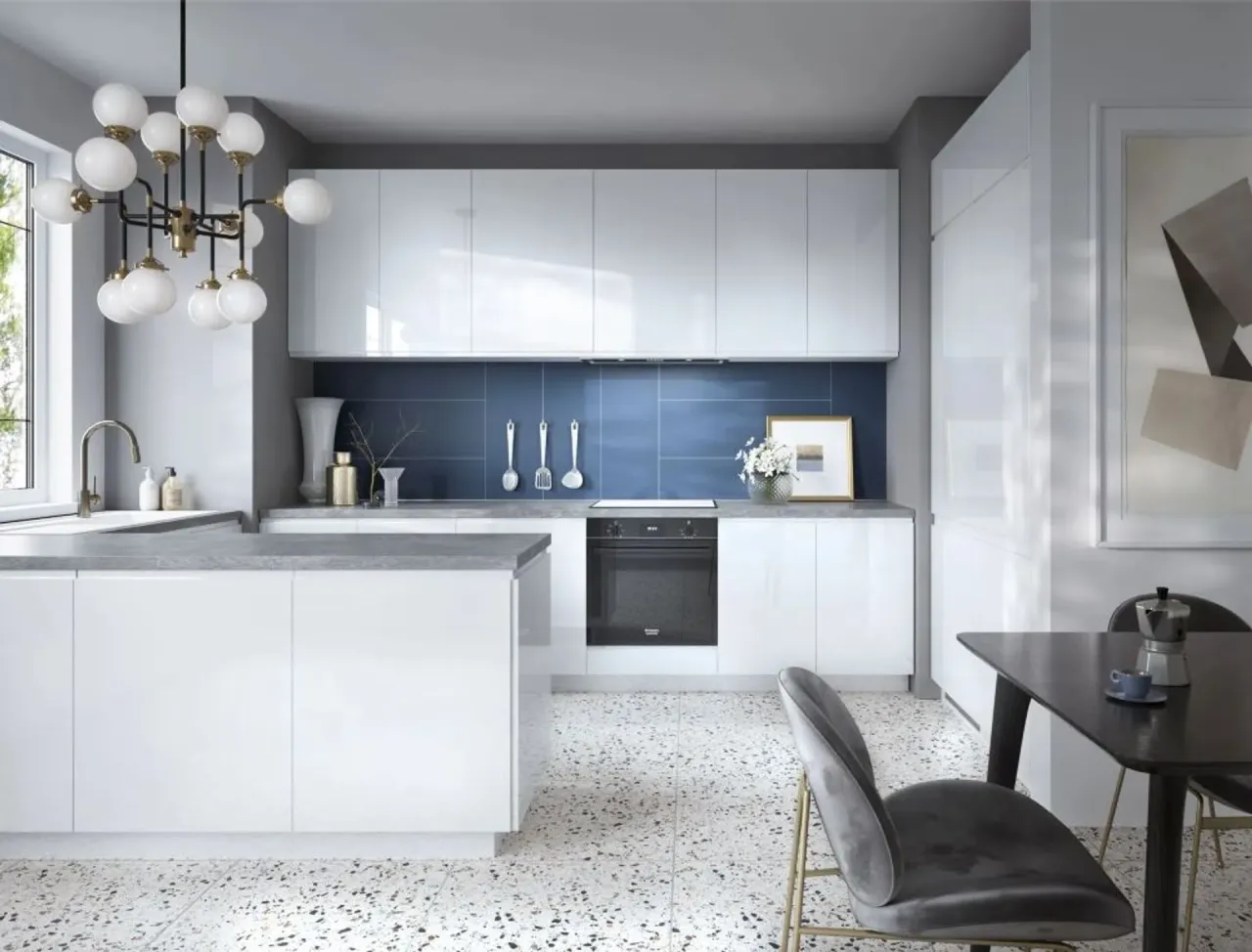 Płytki kuchenne w stylu nowoczesnym, skandynawskim, loftowym, glamour