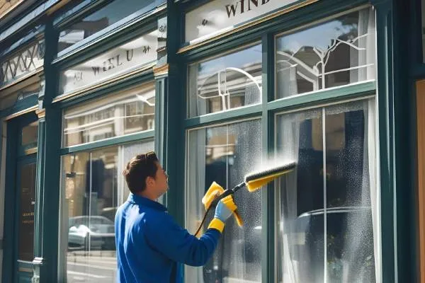 mycie witryny sklepowej w lokalu usługowym