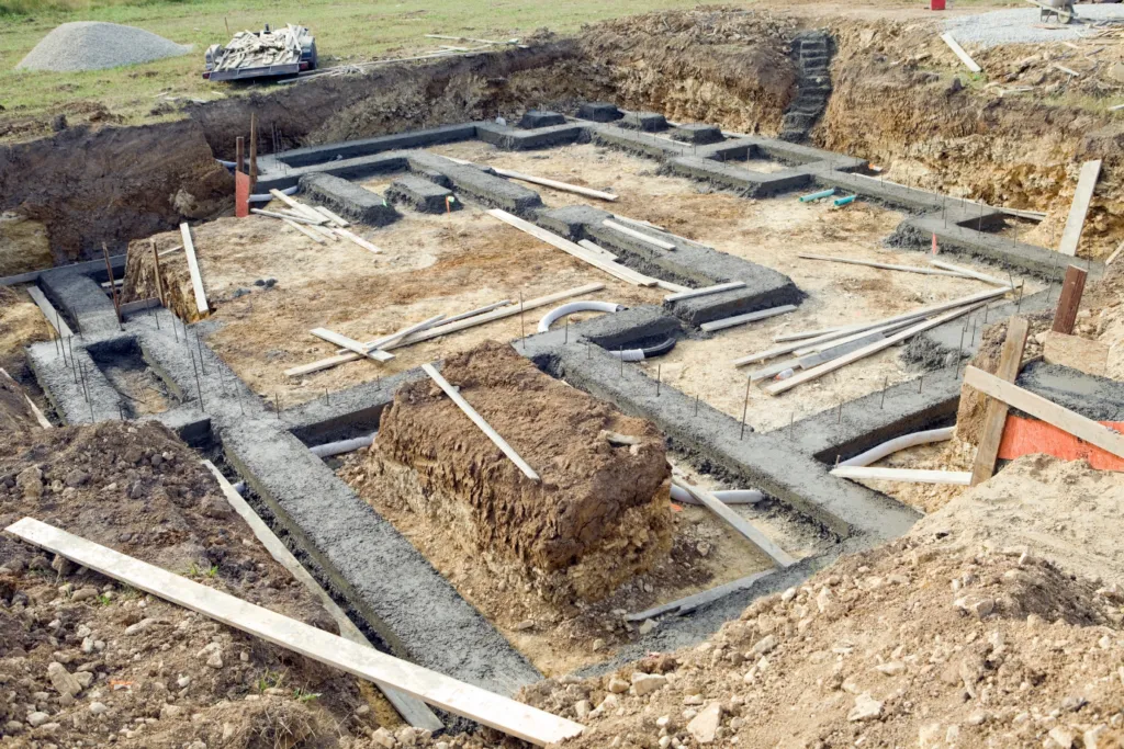 fundamenty na trudnym gruncie wzmocnione betonem