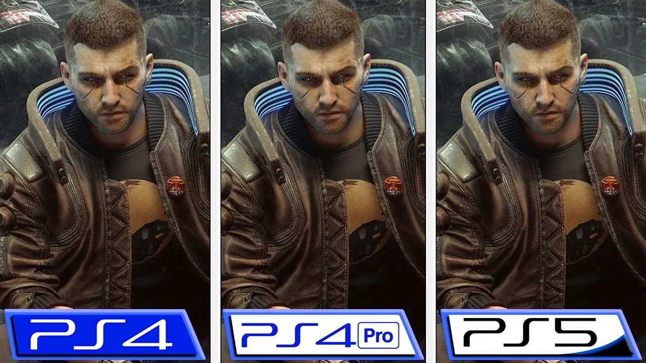 Cyberpunk 2077 por&oacute;wnanie grafiki PS4 vs PS5