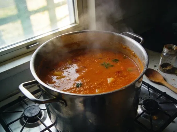 rozmrażanie zupy w garnku