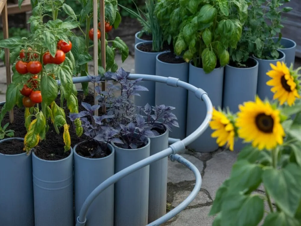 pomysły na dekorację kwietnika z rury pcv