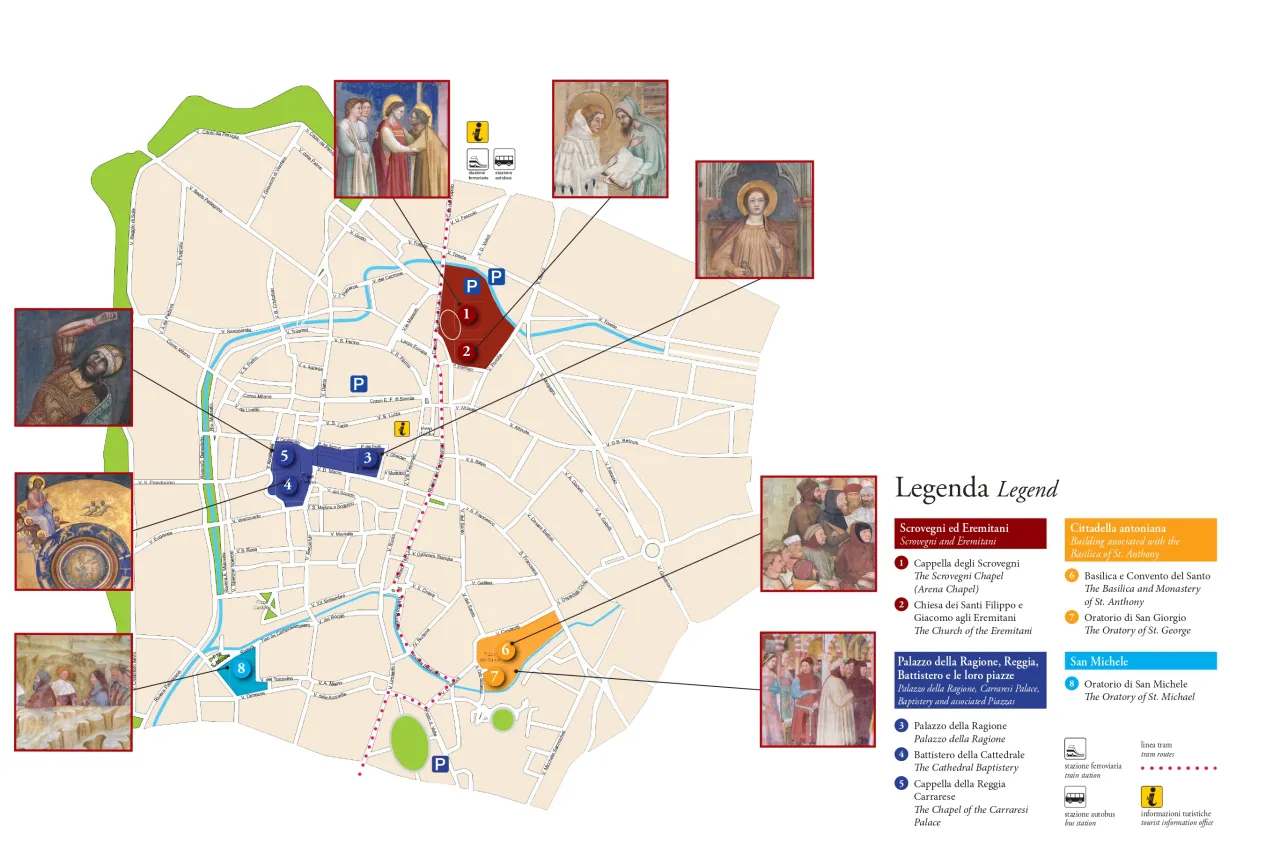 Padova Urbs Picta siti UNESCO mappa