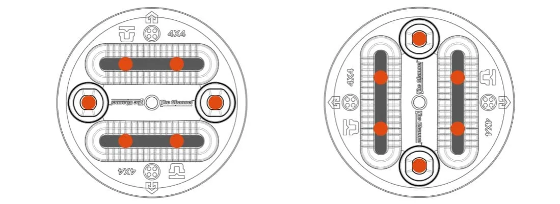rozstaw wiązań snowboardowych diagram