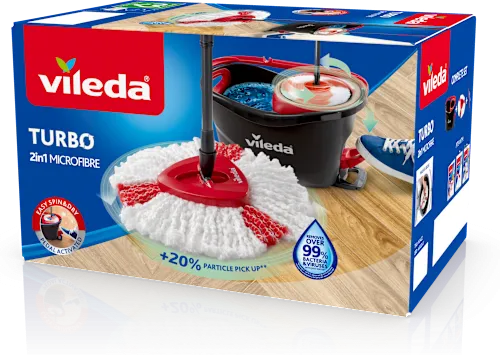 mop rotacyjny Vileda Turbo i Jan Niezbędny obok siebie