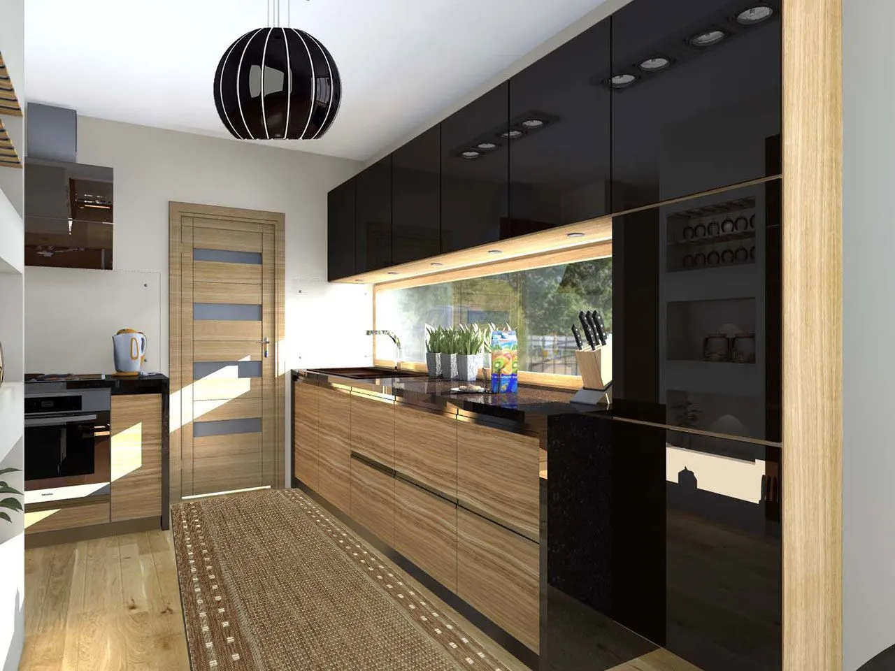 chodnik kuchenny winylowy i polipropylenowy w aranżacji