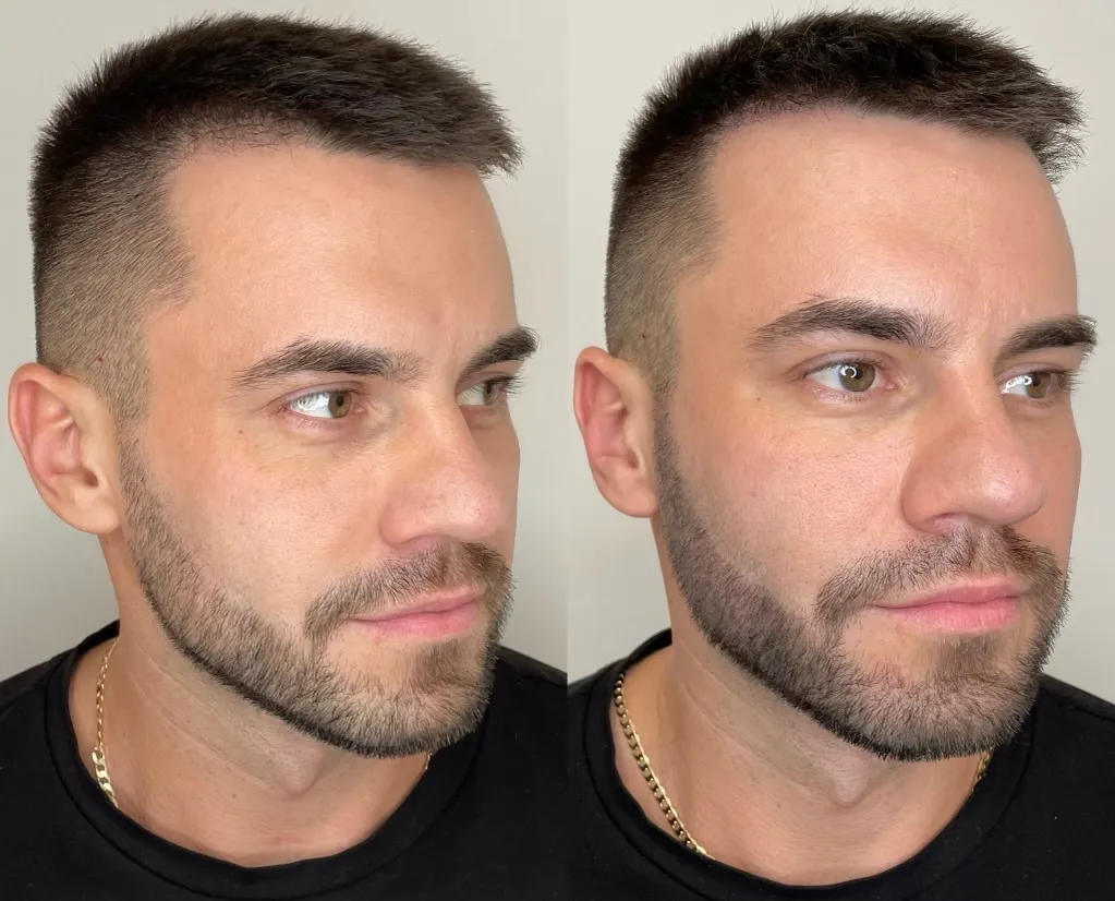 makijaż brody przed i po