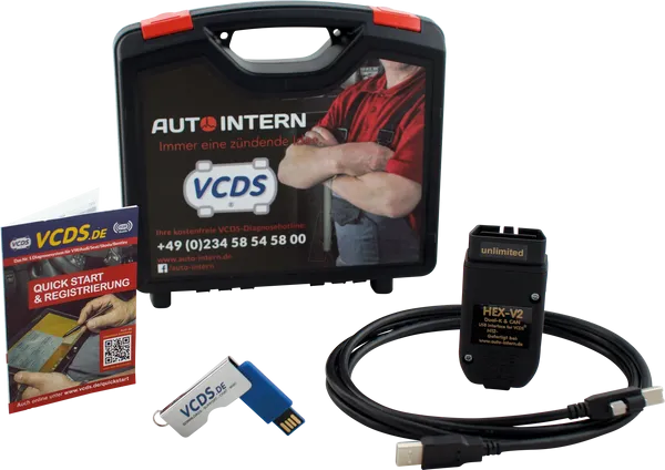 interfejs diagnostyczny VCDS podłączony do samochodu