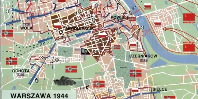 Mapa walk Powstania Warszawskiego