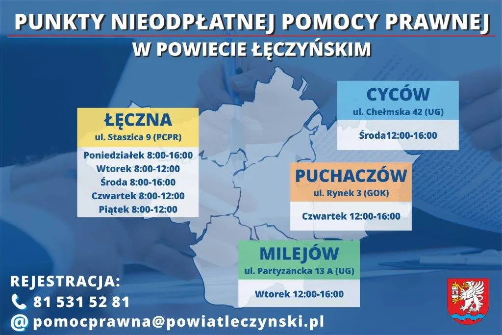 Punkty nieodpłatnej pomocy prawnej mapa