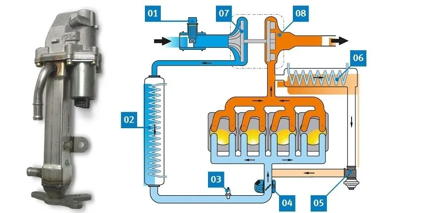 Uszkodzona chłodnica EGR pęknięcia korozja