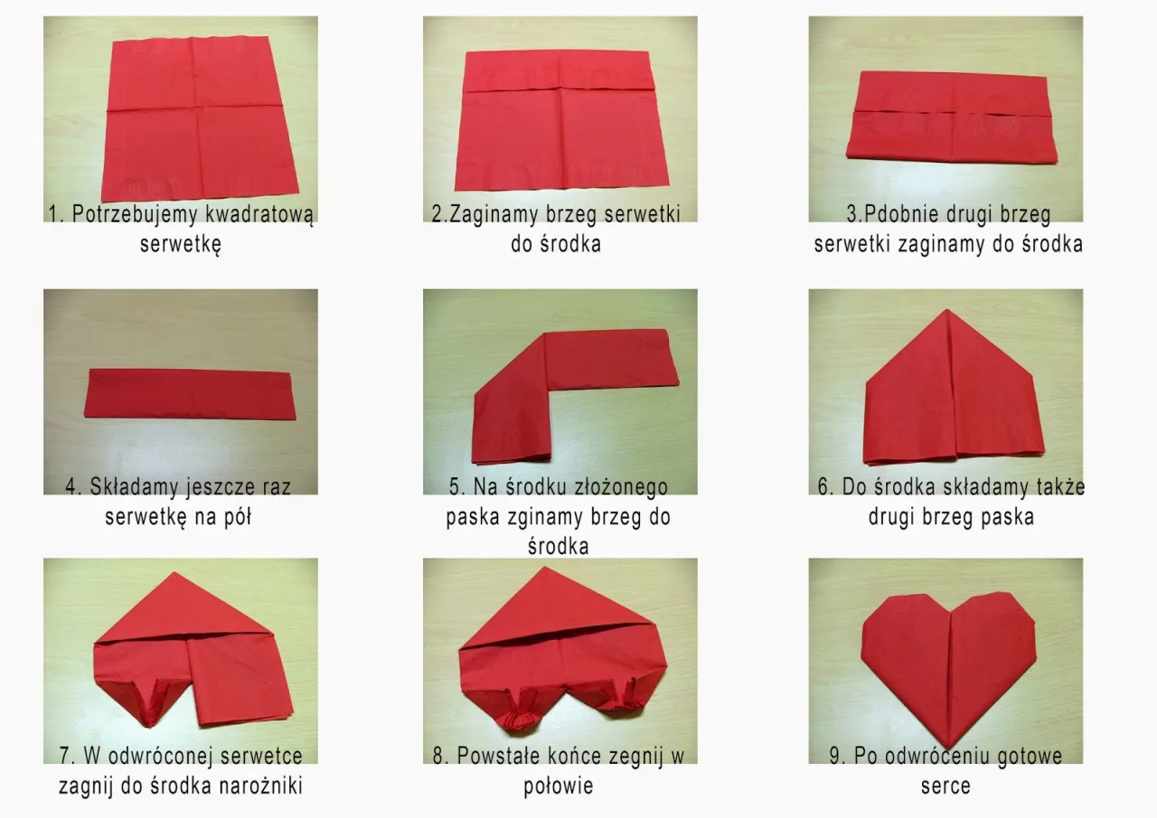 Proste złożenia serwetek krok po kroku