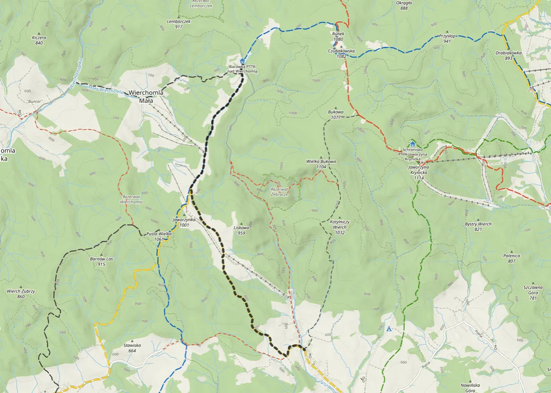 Bacówka nad Wierchomlą szlaki mapa