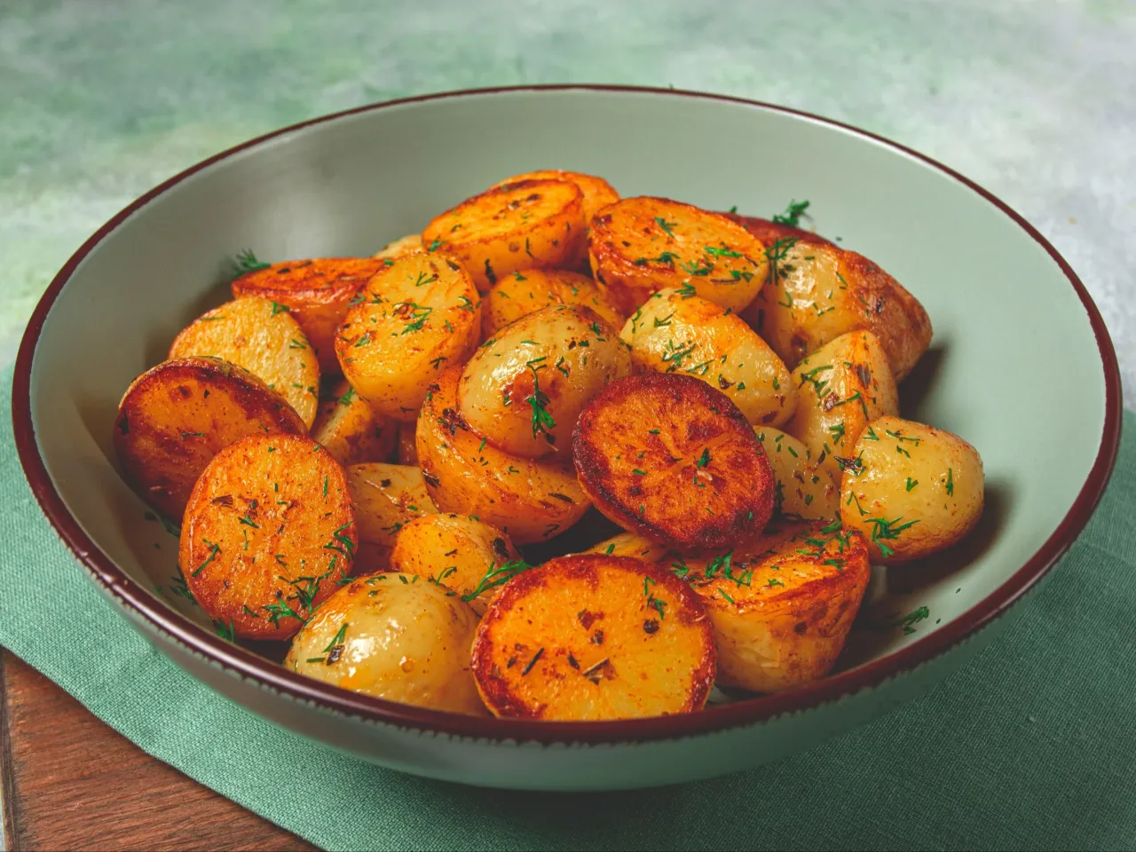 pieczone cząstki ziemniaków z ziołami