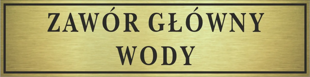 ż&oacute;łta tabliczka orientacyjna zaw&oacute;r wody