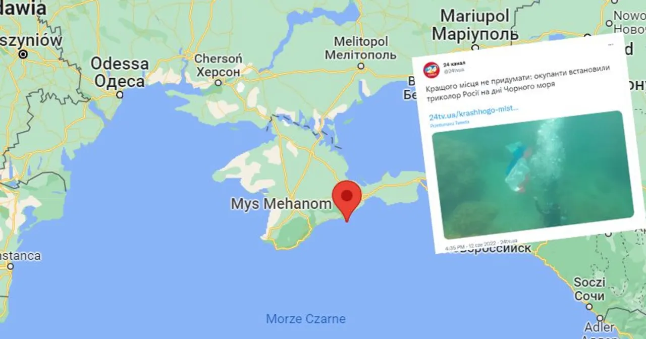 Flaga Polski na tle Morza Czarnego z mapą zagrożeń