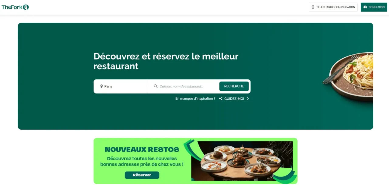 R&eacute;server restaurant en ligne smartphone