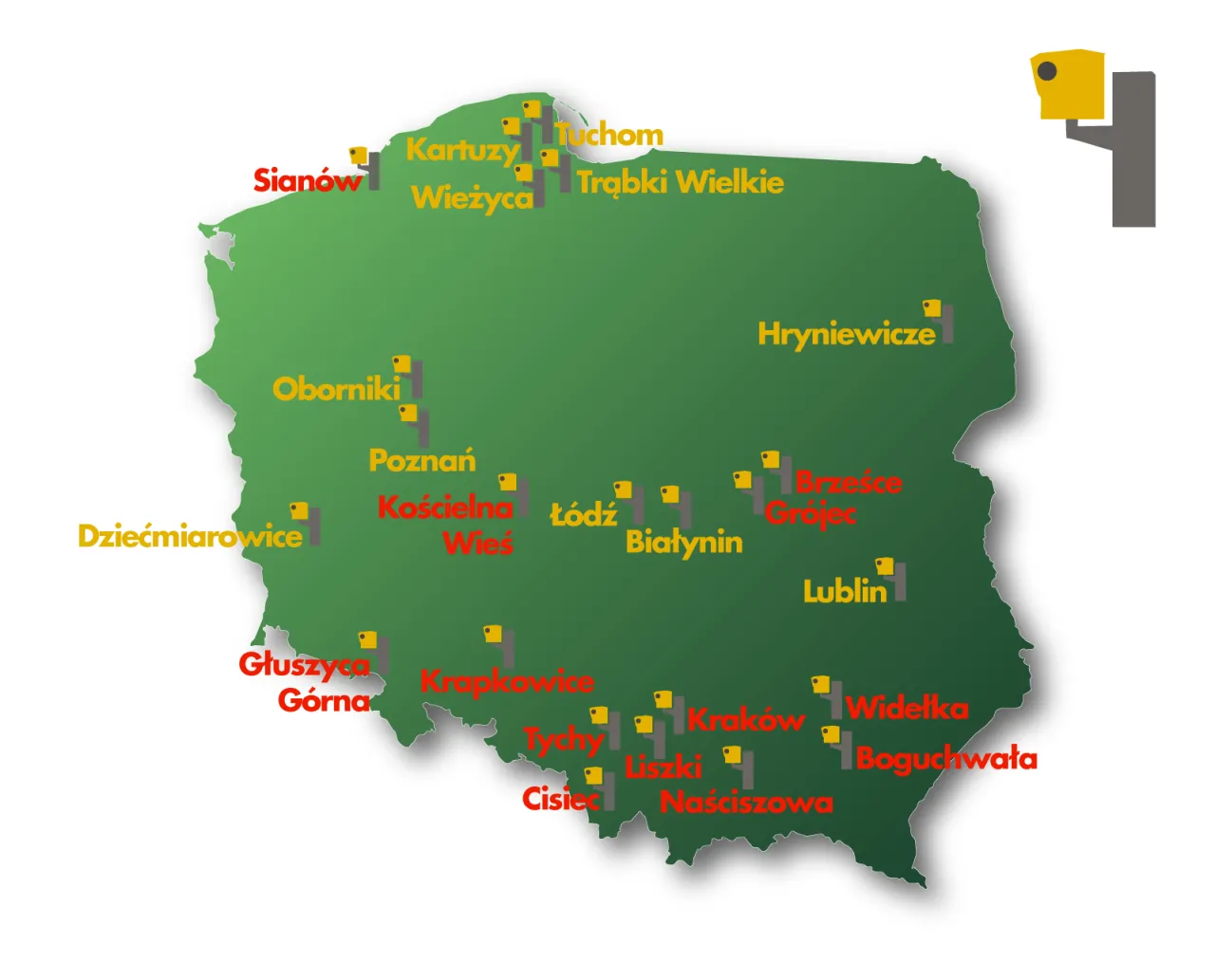 mapa fotoradarów CANARD