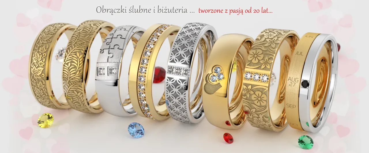 różne style obrączek ślubnych złote platynowe