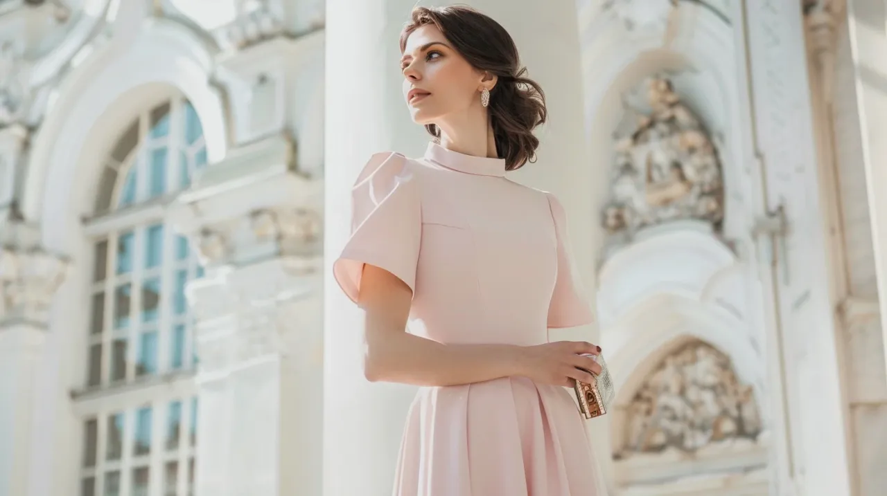 elegancka kobieta w kościele chrzciny