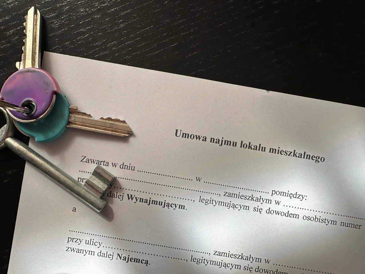 umowa najmu i klucze