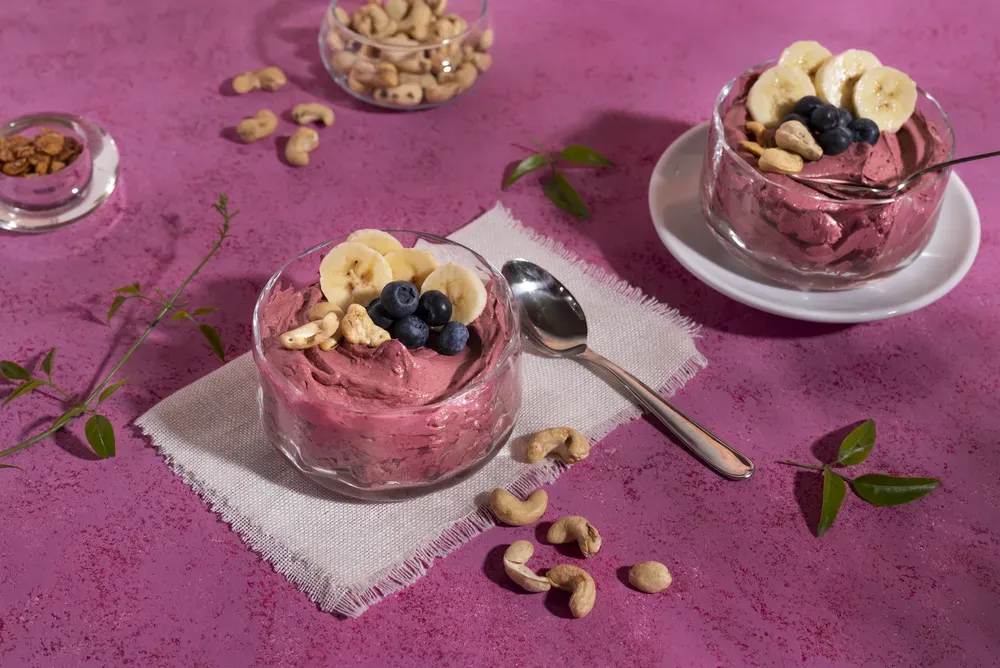 szybkie zdrowe desery, desery w 5 minut, fit musy owocowe