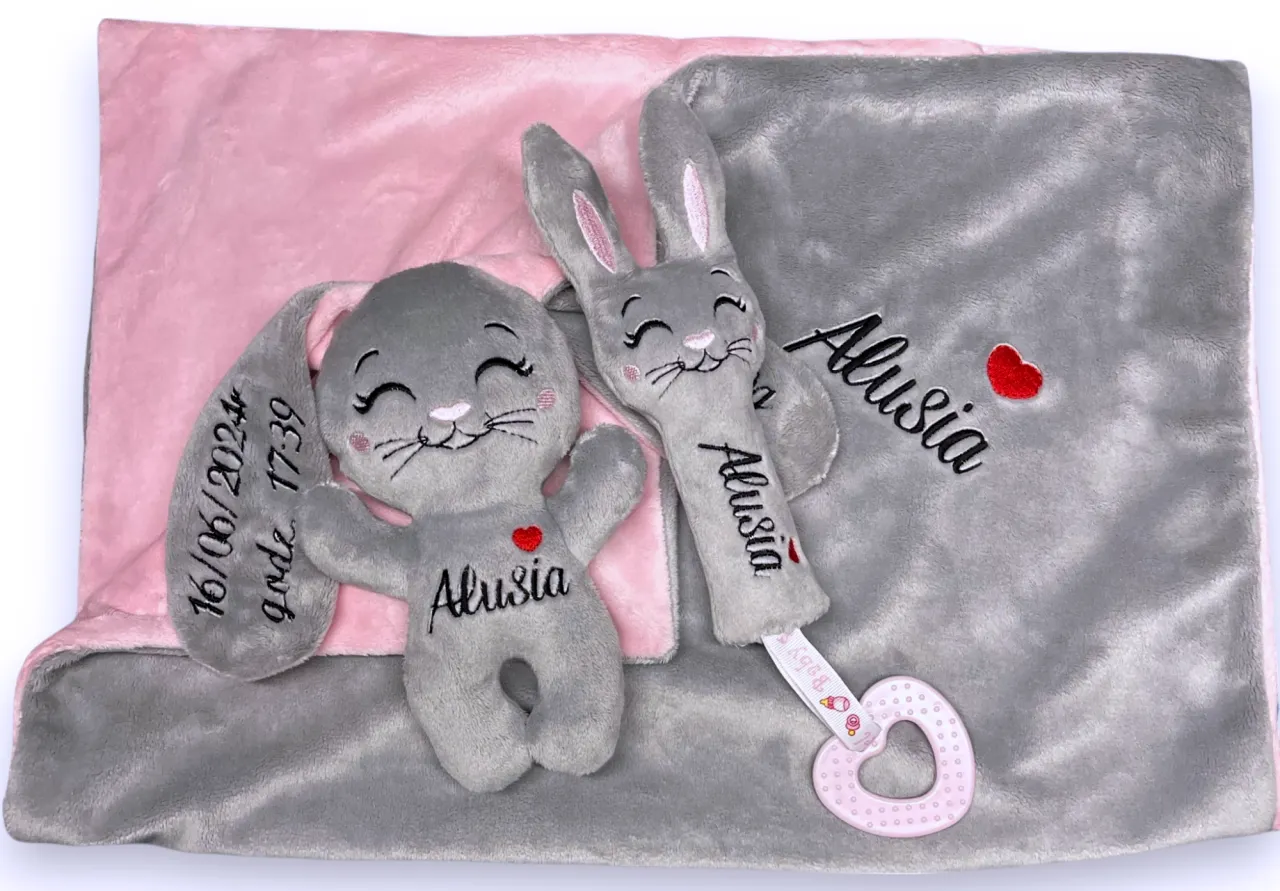 nowoczesny personalizowany prezent na chrzest metryczka kocyk z haftem