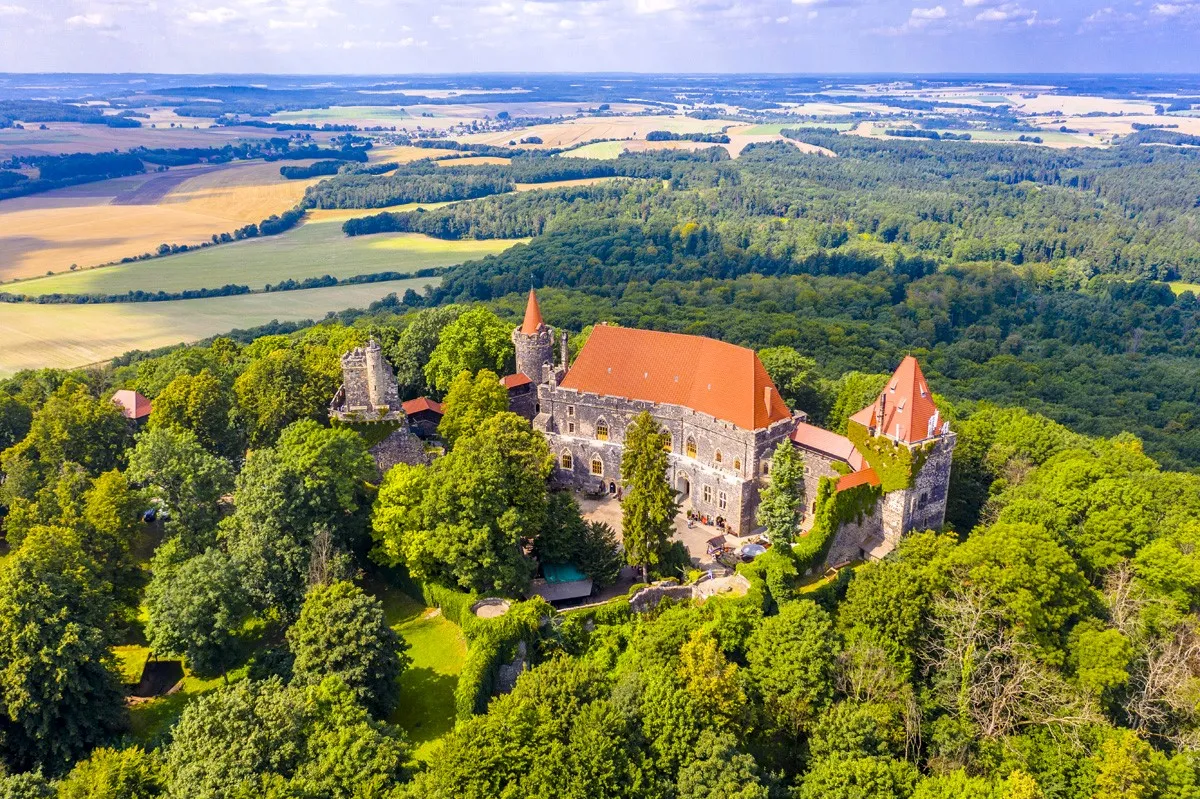 Zamek Grodziec z lotu ptaka