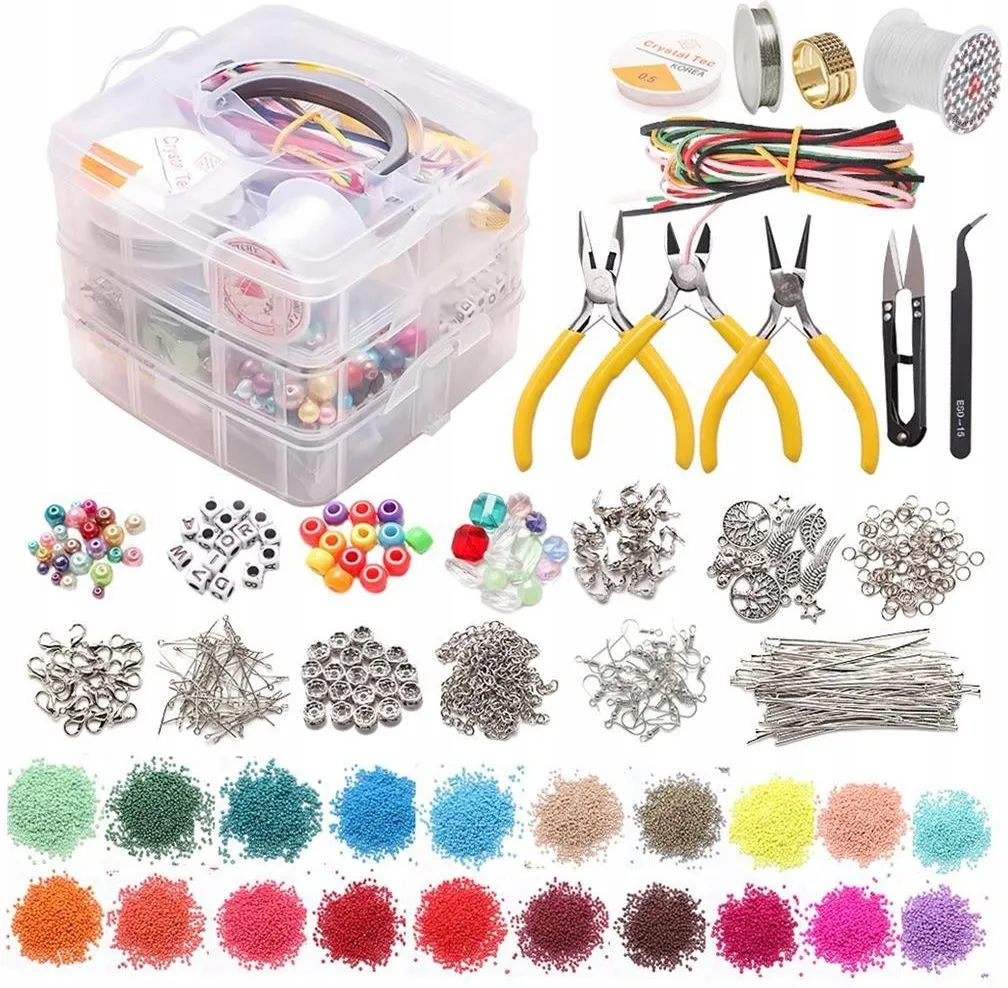 zestaw narzędzi do tworzenia biżuterii i półfabrykatów