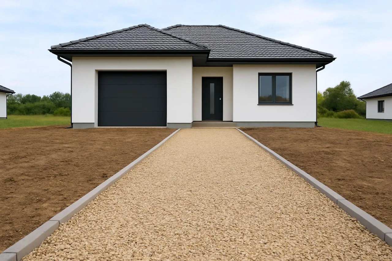 Narzędzia do budowy podjazdu z kruszywa