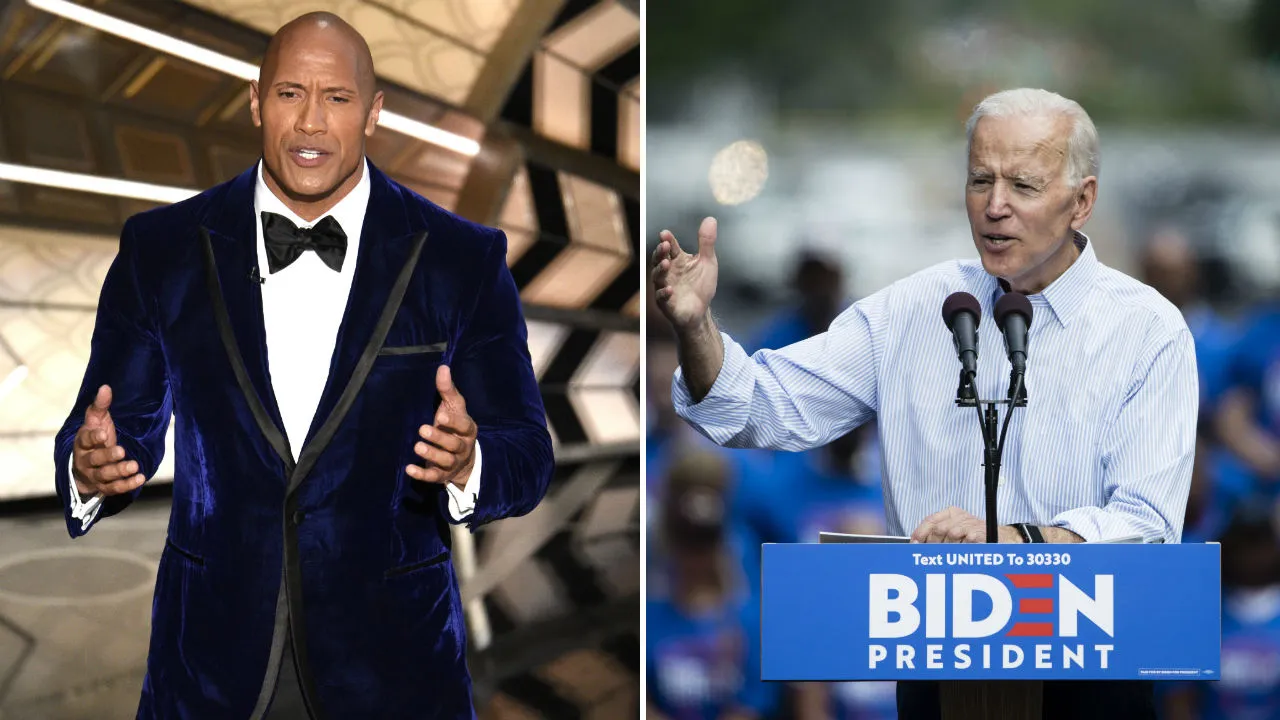 Zdjęcie Dwayne johnson nie poprze bidena ponownie na prezydenta