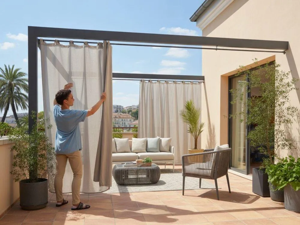 narzędzia potrzebne do montażu zasłon na tarasie DIY