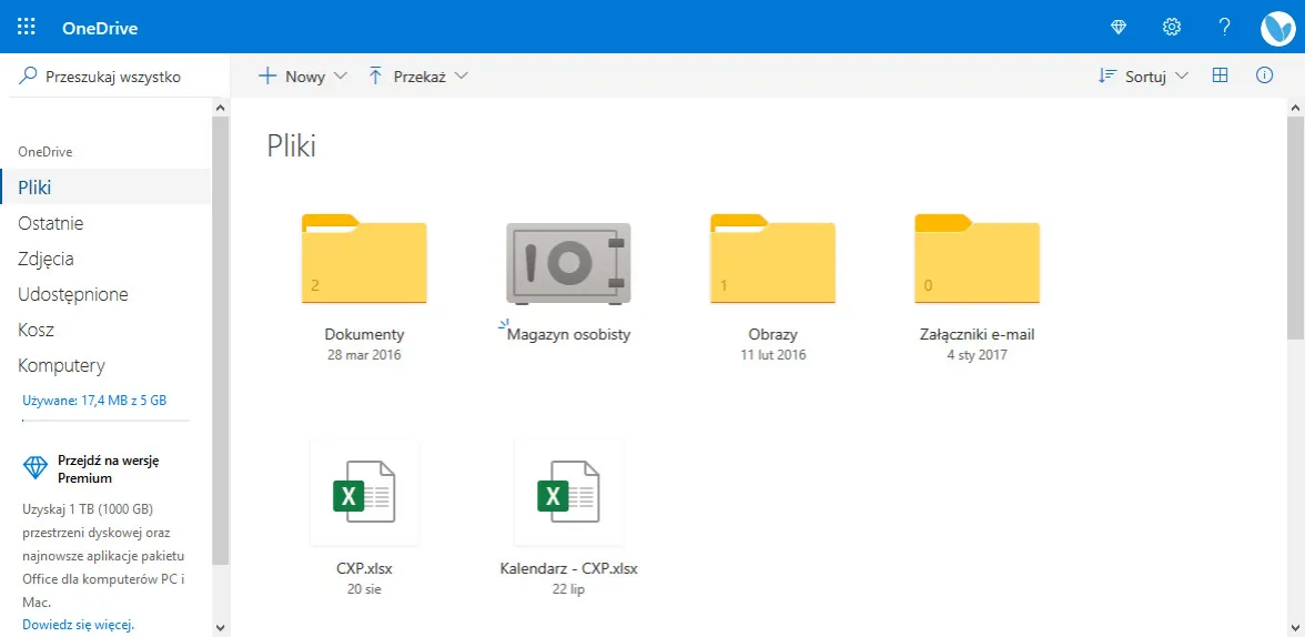 Magazyn osobisty OneDrive