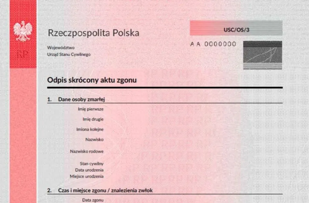 Osoby uprawnione do uzyskania odpisu aktu zgonu