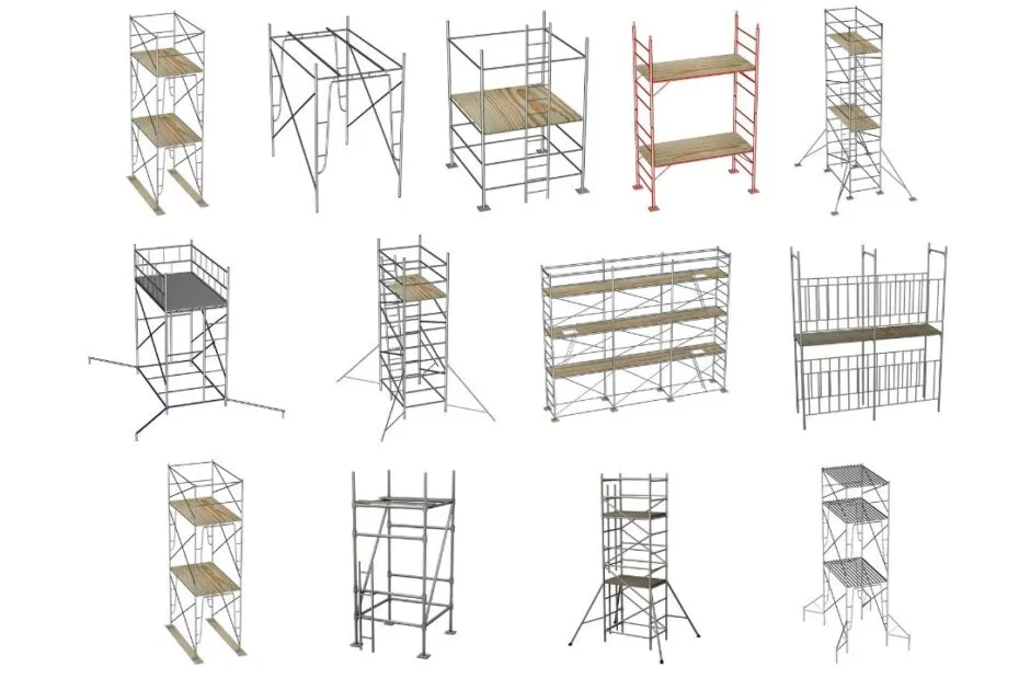 por&oacute;wnanie rusztowań budowlanych