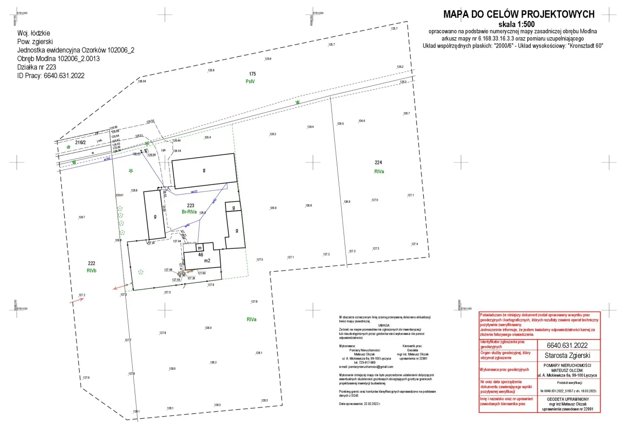 Geodeta na budowie mapa do cel&oacute;w projektowych