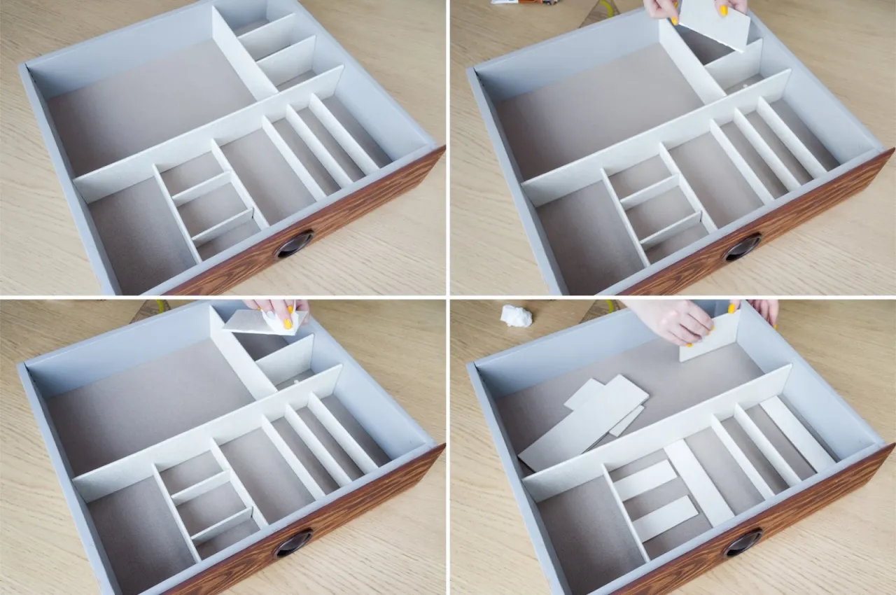 materiały do organizera z kartonu