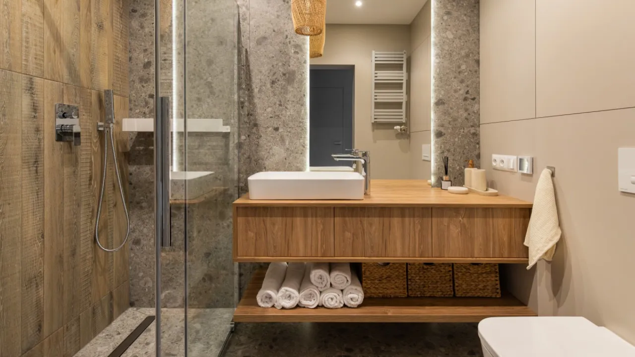 płytki optycznie powiększające małą łazienkę aranżacje