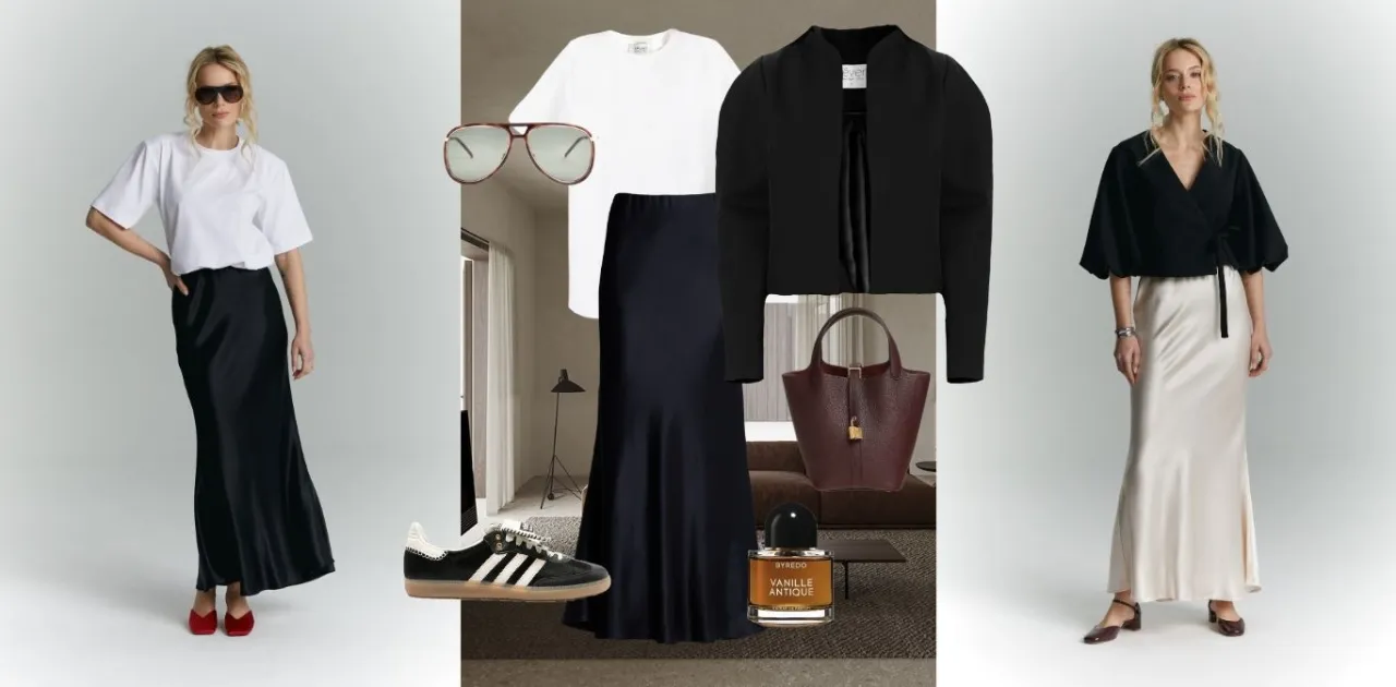 Stylizacje z satynową spódnicą na co dzień