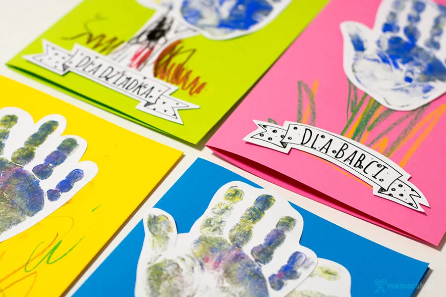 kartka na dzień babci odciski dłoni